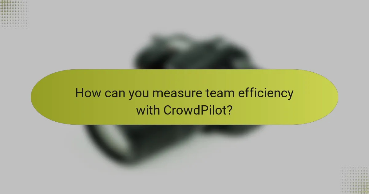 How can you measure team efficiency with CrowdPilot?