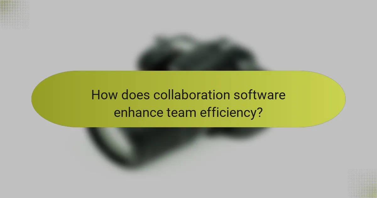 How does collaboration software enhance team efficiency?