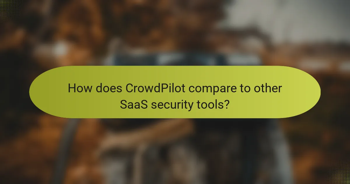 How does CrowdPilot compare to other SaaS security tools?